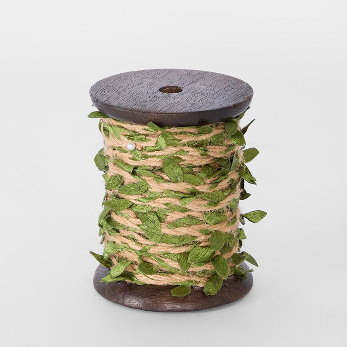 Vine Leaf Ribbon Green 10mm x 10m