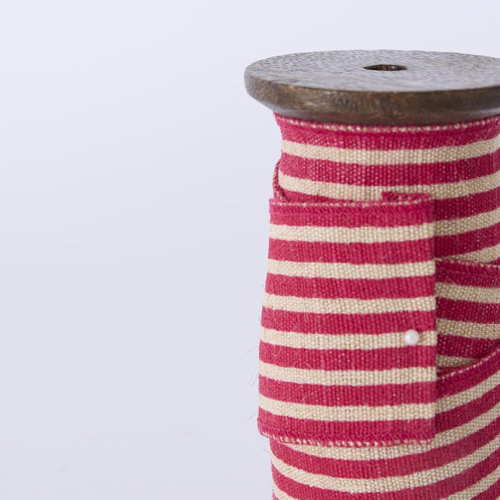 Carnivale Stripe Jute Ribbon Fuchsia 60mm x 5m
