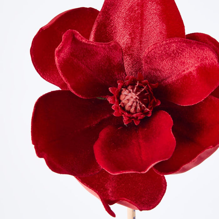 Luxe Velvet Clip On Magnolia Small Red 6 pcs