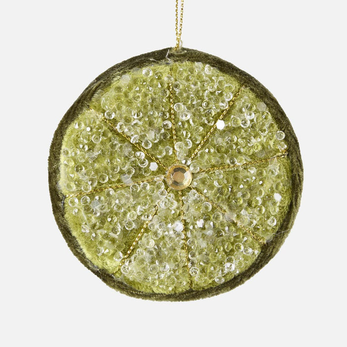 Palermo Beaded Lemon Slice Green 2 pcs
