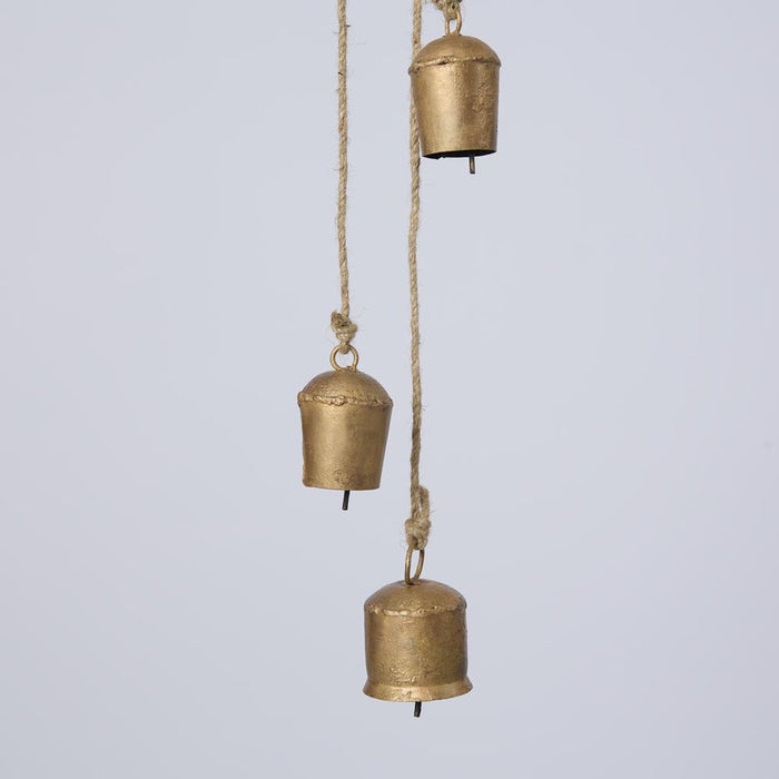 Mini Cow Bell Bunch Antique Gold