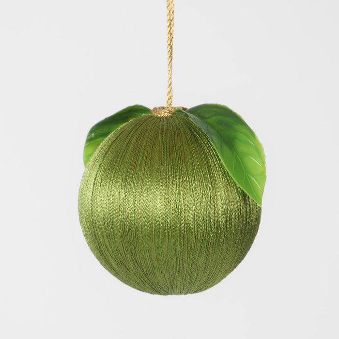 Silk Fruit Bauble Olive Green 2 pcs