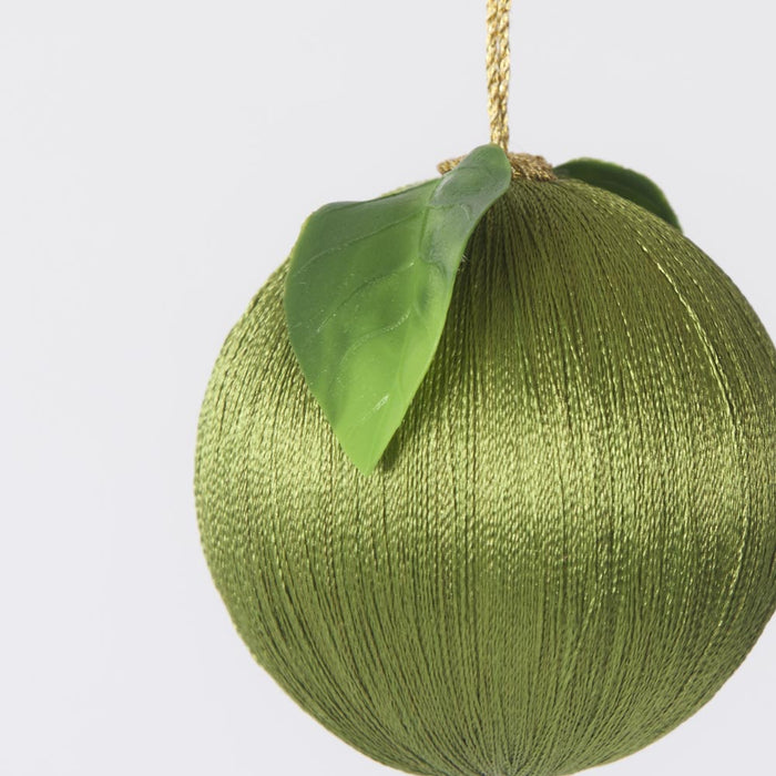 Silk Fruit Bauble Olive Green 2 pcs
