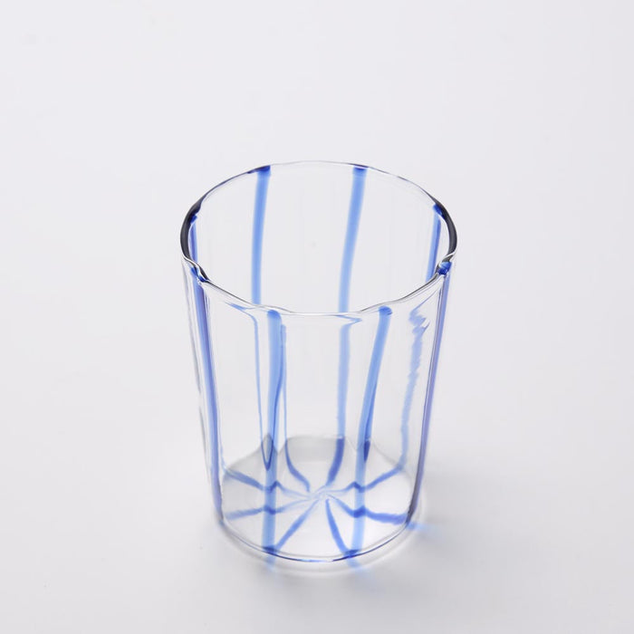 La Dolce Vita Pinstripe Glass Tumbler Blue