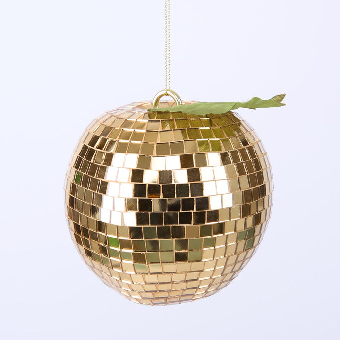 Disco Apple Decoration Large Gold 2 pcs