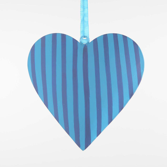 La Dolce Vita Heart Tree Decoration Large Blue set of 4
