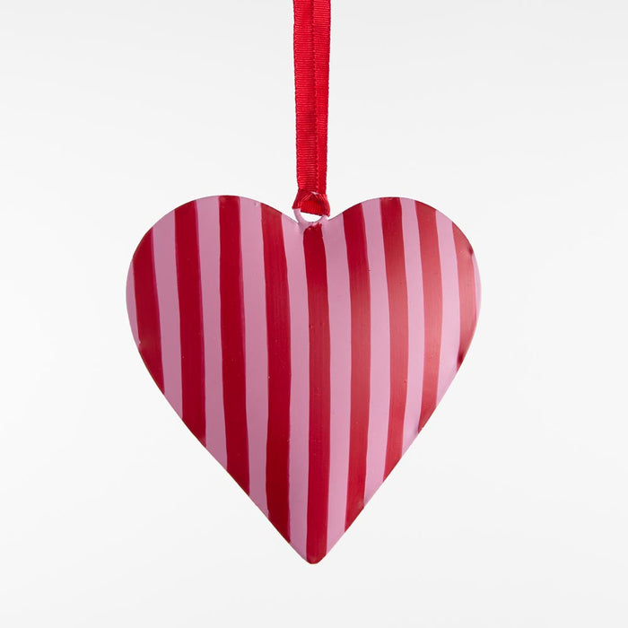La Dolce Vita Heart Tree Decoration Small Red set of 6