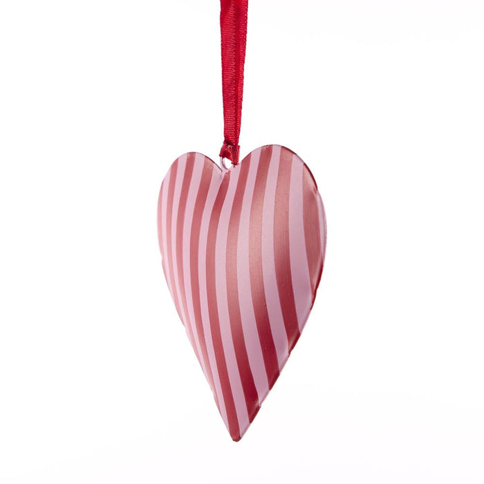 La Dolce Vita Heart Tree Decoration Small Red set of 6