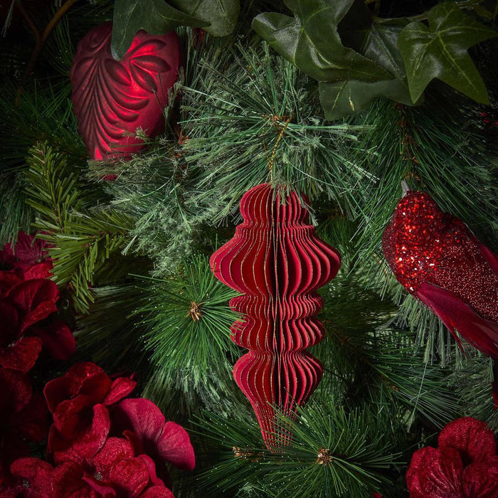 Paper Finial Decoration Red 4 pcs