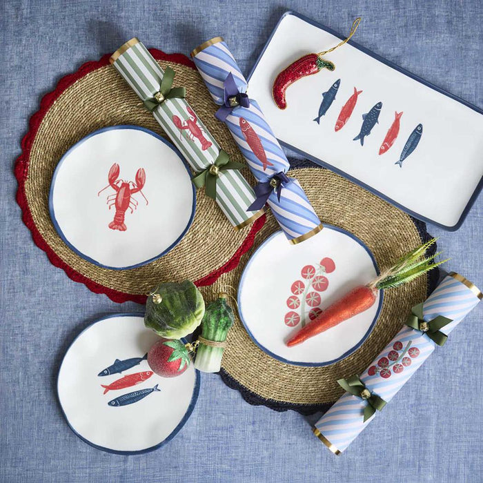 Crochet Edge Seagrass Placemat Red
