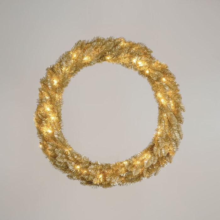 Champagne Wreath with 70 LED 90cm
