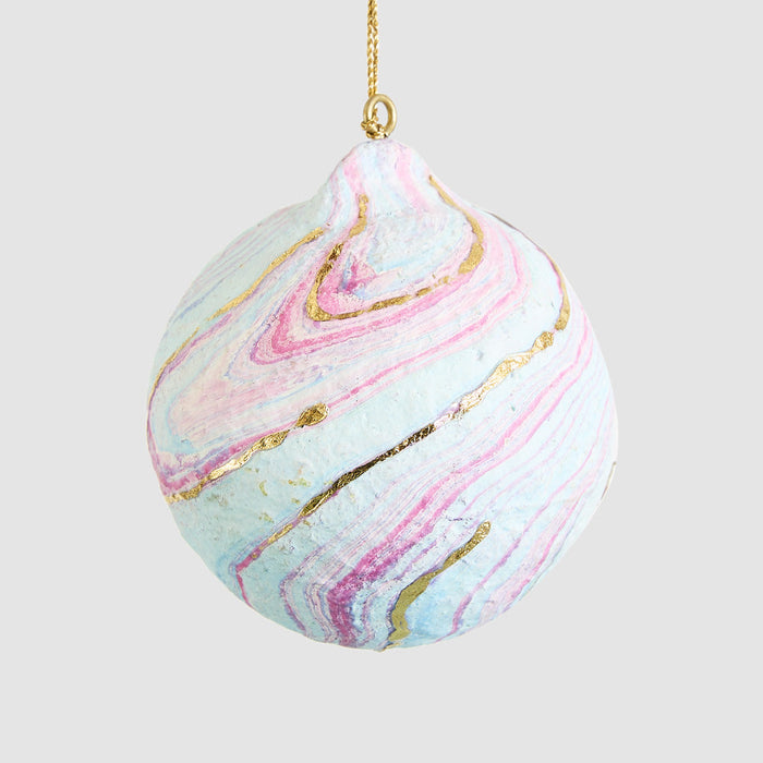 Mache Bauble Marble Multicoloured