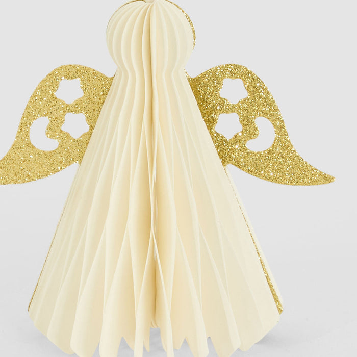 Paper Hanging Angel With Gold Wings 6 pcs
