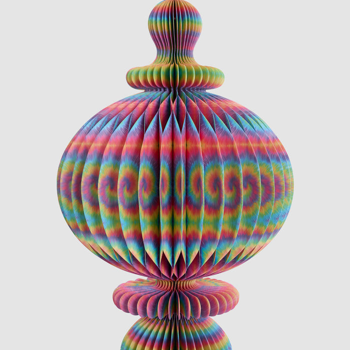 Paper Bulb Finial Decoration Multi Colour
