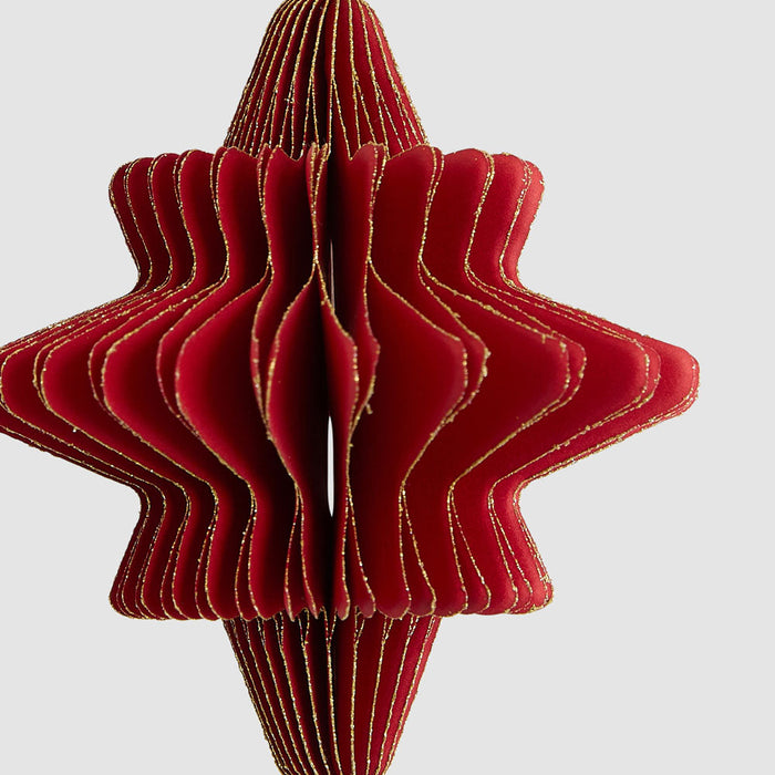 Paper Star Decoration Small Red 12 pcs