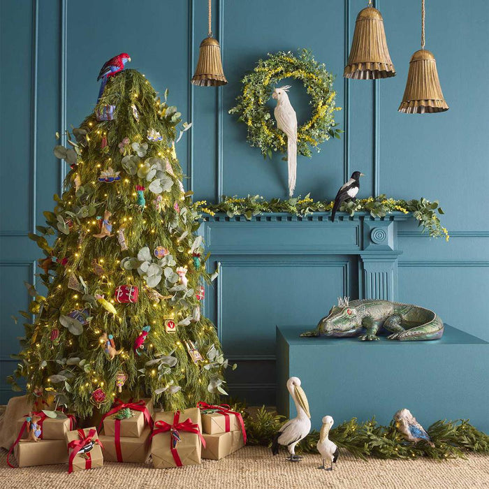 Wattle Eucalyptus Leaf Wreath 55cm