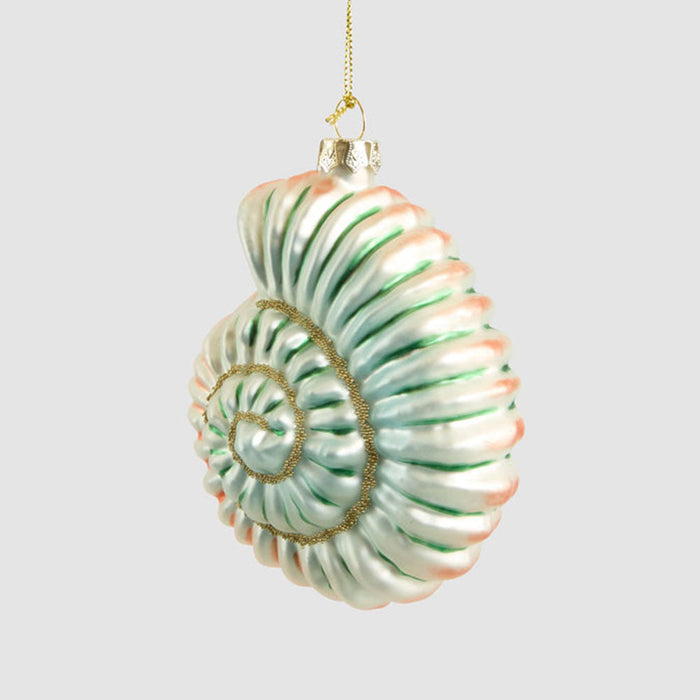 Blue Glass Nautilus Shell Tree Decoration