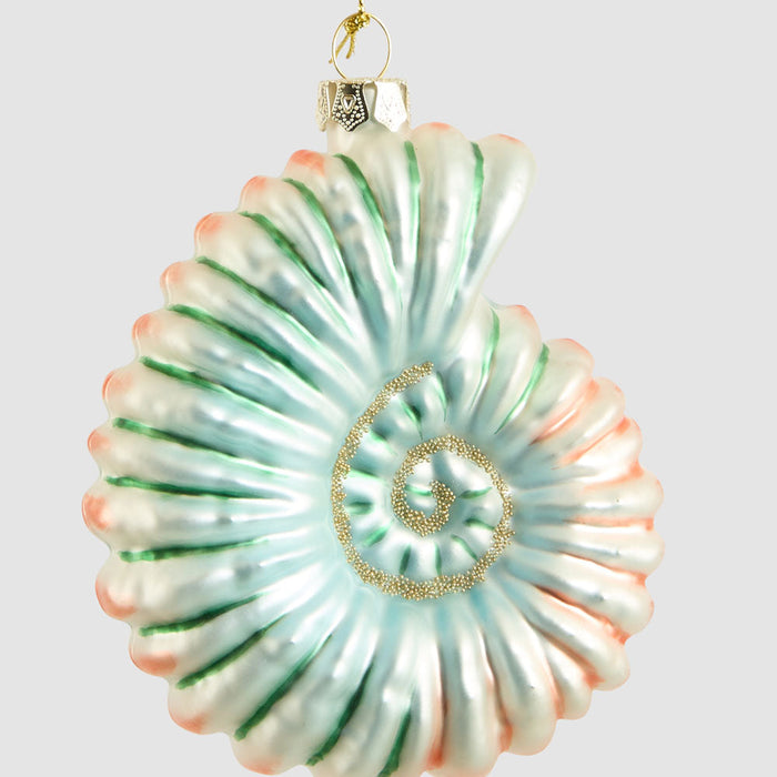 Blue Glass Nautilus Shell Tree Decoration