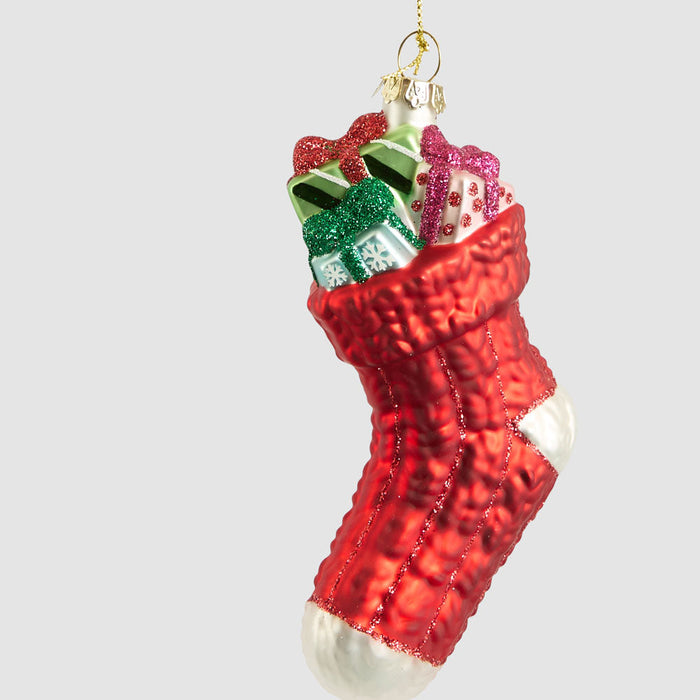 Glass Stocking Tree Decoration