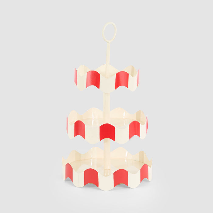 3 Tier Stand Red & White