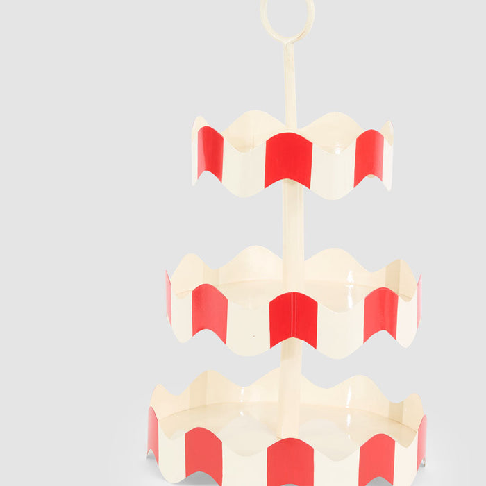3 Tier Stand Red & White