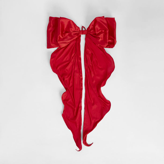 Large Silk Bow Scarlet Red