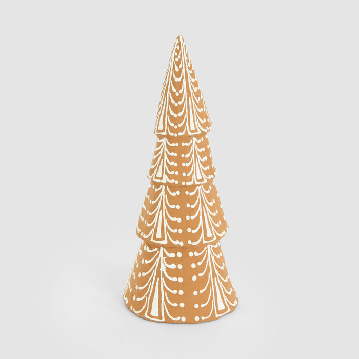 Mache Gingerbread Cone Tree Large