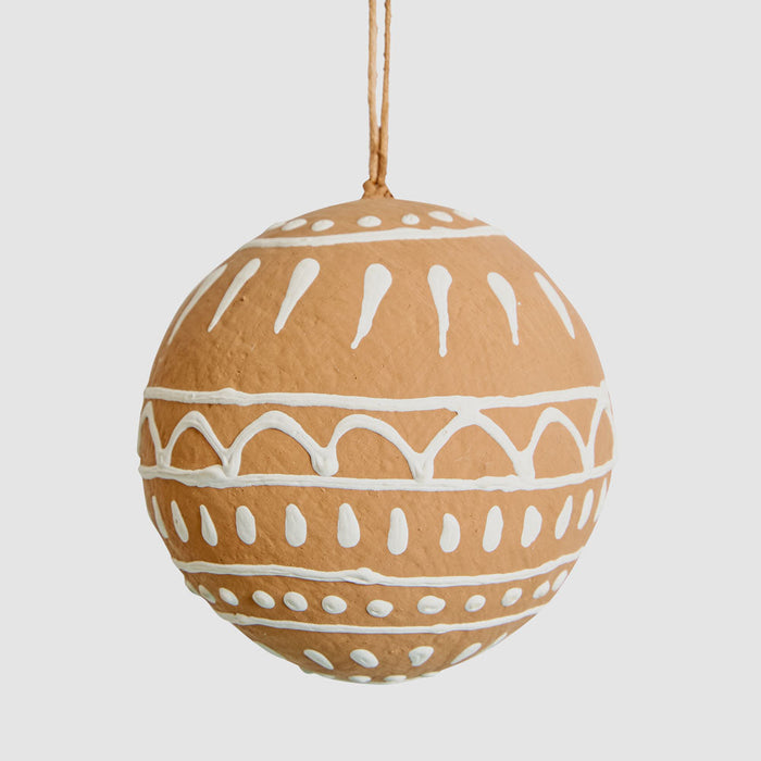 Mache Lined Gingerbread Bauble