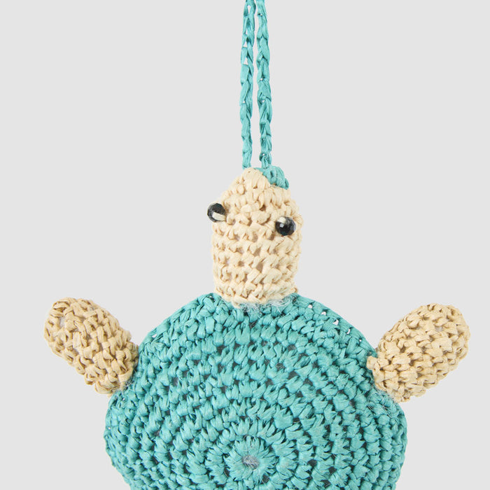 Handmade Crochet Turtle Decoration Teal