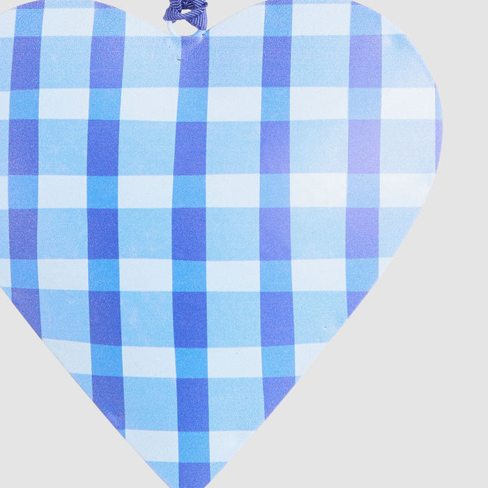 Joy Hand Painted Heart Tree Decoration Blues 6 pcs