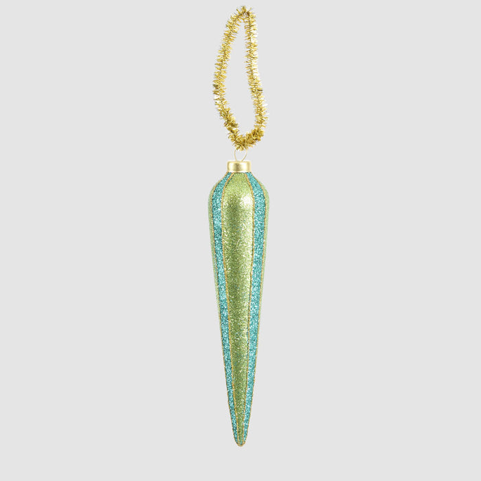 Vintage Stripe Finial Green & Emerald
