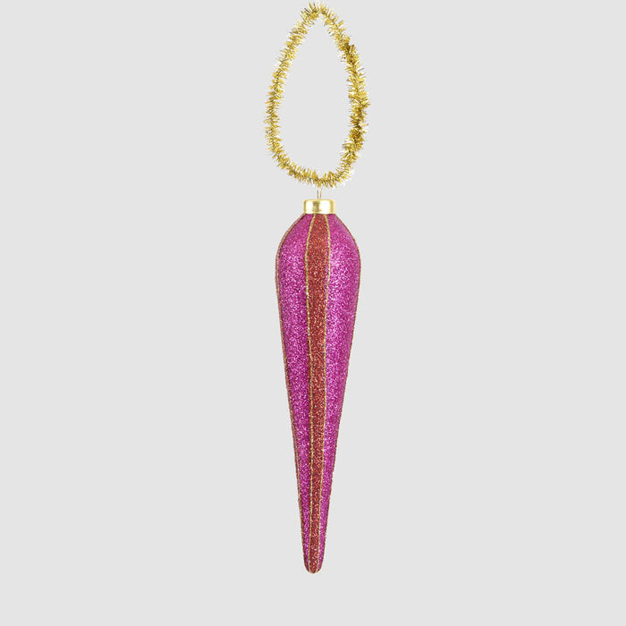Vintage Stripe Finial Fuchsia & Red