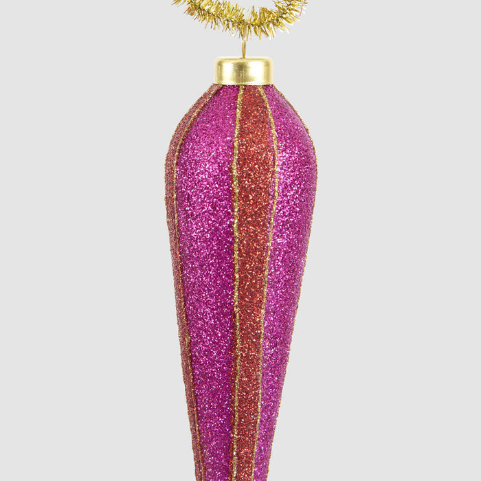 Vintage Stripe Finial Fuchsia & Red