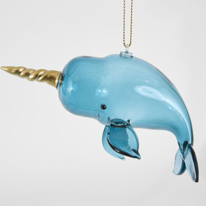 Tuskie Narwhal Whale Decoration Blue