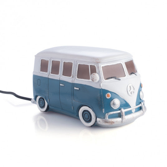 Blue Metal Look Combi Table Lamp