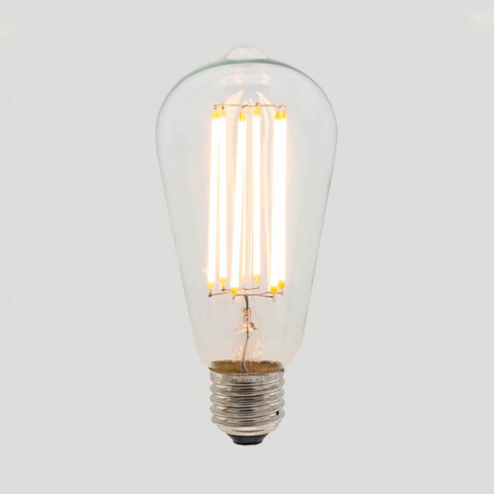 ST64 Long LED Filament - Clear Glass - 8W E27 3000k