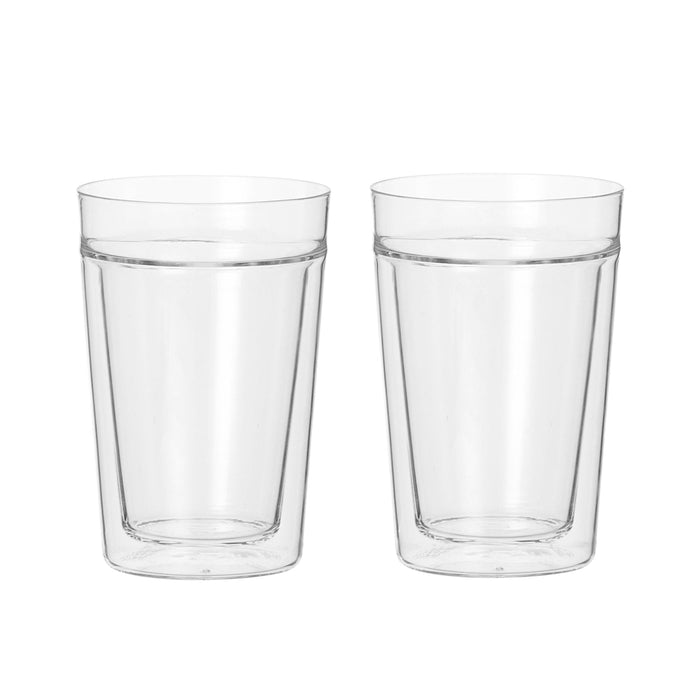 Leaf & Bean Double Wall & Single Lip Glass Cup Clear