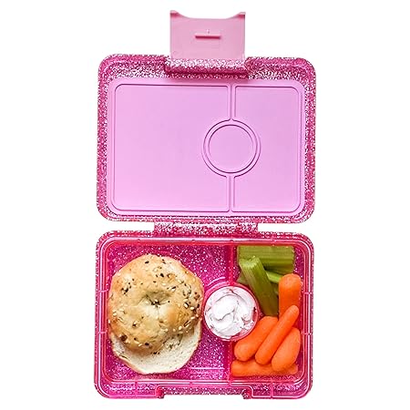 SNACK BOX 3 COMPARTMENT (GLITTER) SPARKLE PINK