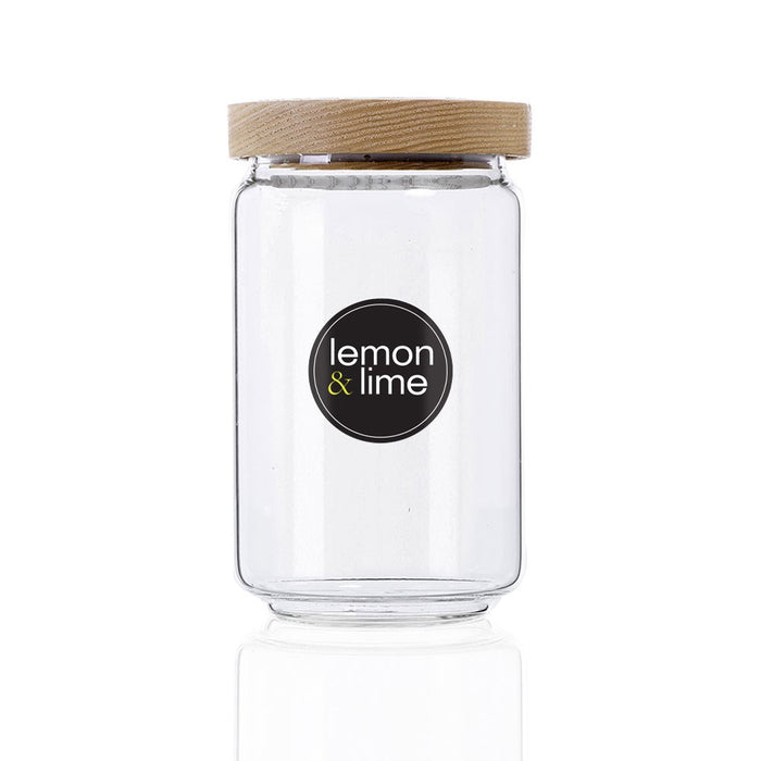 Lemon & Lime WOODEND BEACH GLASS CANISTER 750ML 9X9X15CM