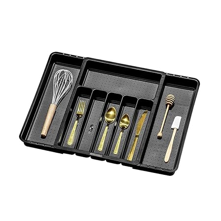 EXPANDABLE CUTLERY TRAY 40.6 X 33.7 X 5.1CM CARBON