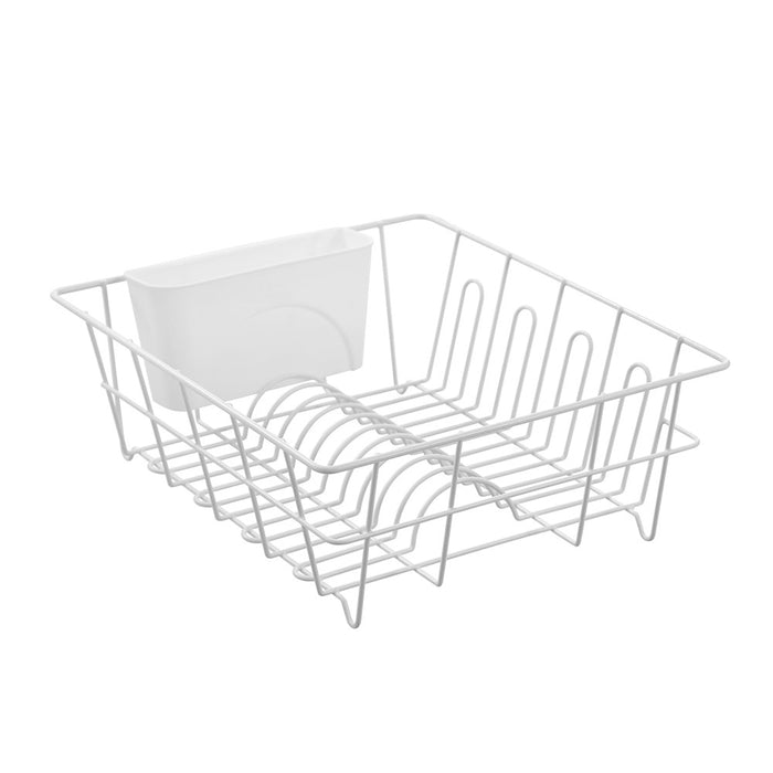 Lemon & Lime WIRE DISH RACK W/ CUTLERY HOLDER 37X33X13.5CM WHITE