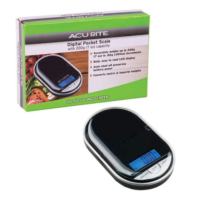 POCKET DIGITAL SCALE 0.02G/200G BLACK