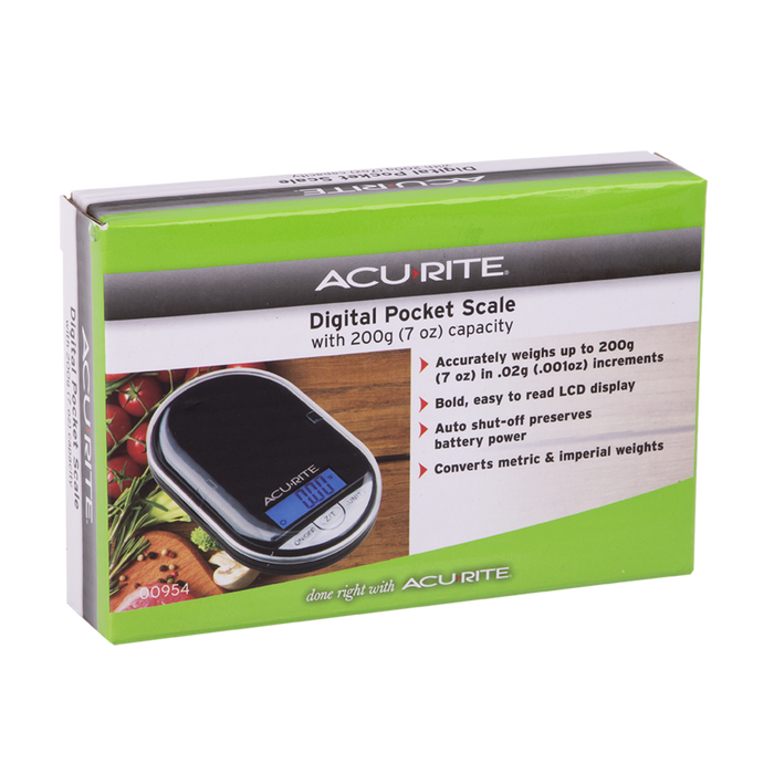 POCKET DIGITAL SCALE 0.02G/200G BLACK