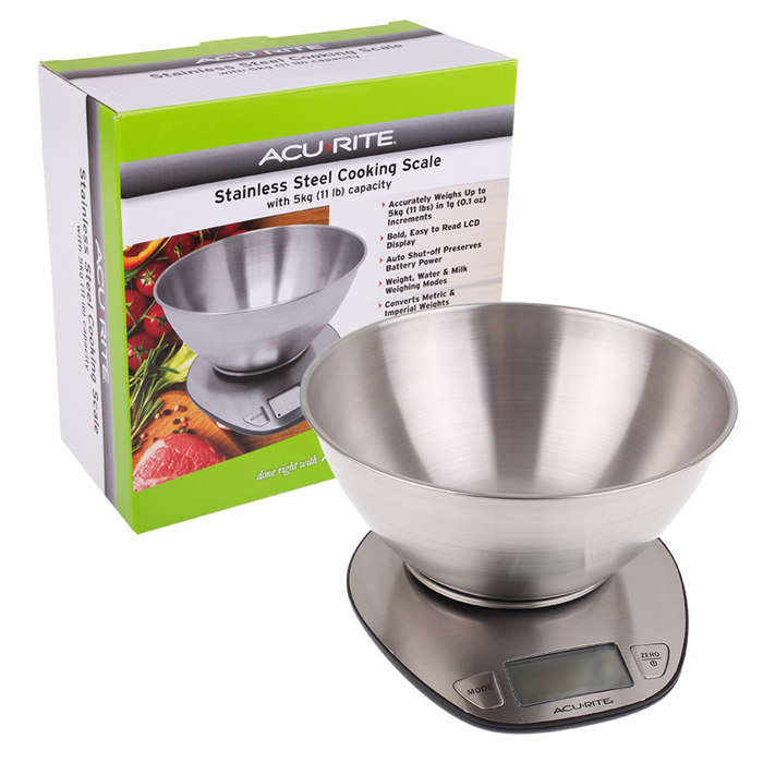 S/S DIGITAL SCALE W/BOWL 1G/5KG