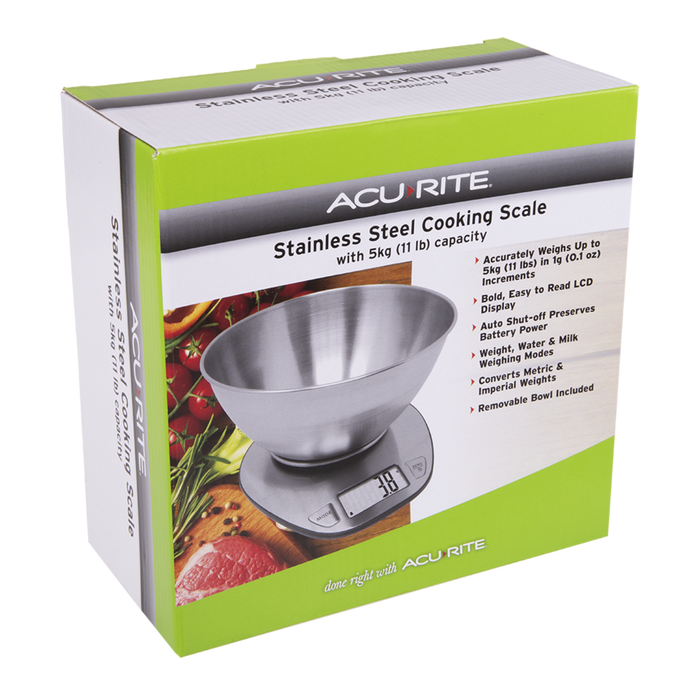 S/S DIGITAL SCALE W/BOWL 1G/5KG