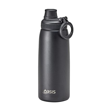 S/S D/WALL INS. SPORTS BOTTLE W/SCREW CAP 780ML BLACK