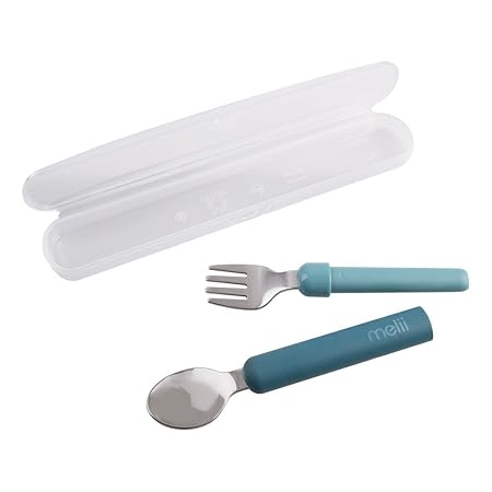 DETACHABLE SPOON & FORK BLUE