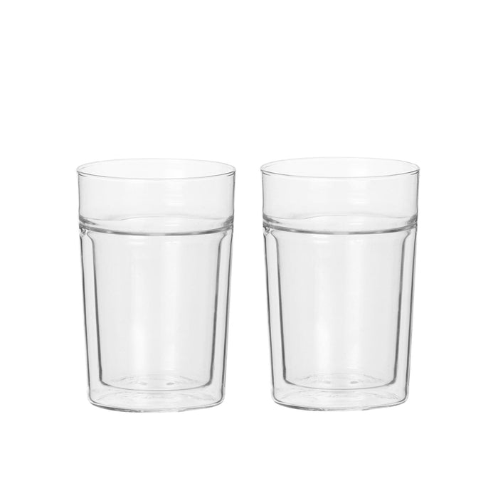 Leaf & Bean Double Wall & Single Lip Glass Cup Clear