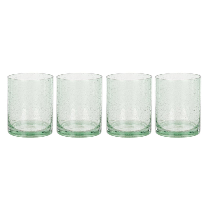 Davis & Waddell Saltara Bubble Glass Tumblers 350ml Green