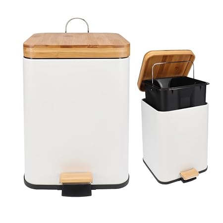 Eco Basics Rubbish Bin Square 6L - White